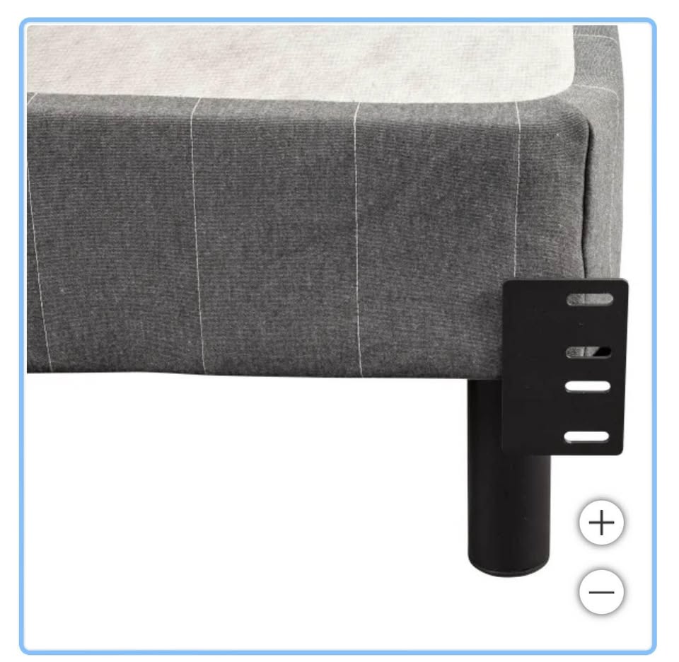 Enforce 7 Metal Box Spring With Headboard Bracket And Legs